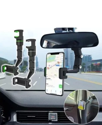 Car Rear View Mirror Phone Mount and Holder with 360 Degree - Image 1 of 4