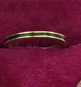 Hildago New 18k Green Enameled Eternity Ring Designer Size 6 - Picture 1 of 9