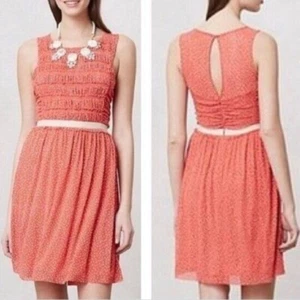 Anthropologie Dress Womens Boho Polka Dot Red Strawberry Girl A-line Size Medium - Picture 1 of 8
