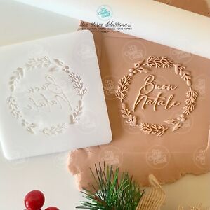 Buon Natale Christmas Cookie Cutter Embossing Out Texture Stampi A Rilievo