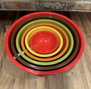 Vintage Crate & Barrel Zak Designs Set of 6 Melamine Nesting Mixing Bowls - Picture 1 of 6