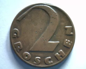 1929 AUSTRIA TWO GROSCHEN KM 647 EXTRA FINE XF EXTREMELY FINE EF FAST 99c SHIP - Picture 1 of 2