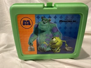 VTG 2001 Monsters, Inc Green "Thermos" Plastic Lunchbox With Thermos - Picture 1 of 8