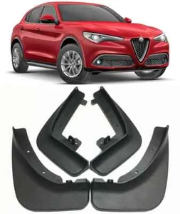 Genuine Front & Rear Splash Guards Mud Flaps For 2017-2024 Alfa Romeo Stelvio - Picture 1 of 6