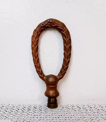 Large Vintage Solid Brass Ornate Finial 3 7/8" Lamp or Chandelier Part Cover