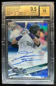 2017 Topps Chrome David Dahl Rookie Auto RC Blue Refractor #079/150 BGS 9.5 10 - Picture 1 of 2