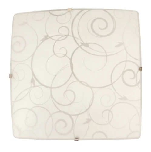 ALL THE RAGES, INC. Simple Designs Square Flushmount Ceiling Light with Scroll Swirl Design White