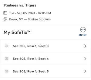 NY Yankees Game 9/5/23–3 Tickets In 300 Section 14.00 Food Included - Picture 1 of 3
