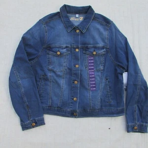 NEW SEVEN7 Women's Jean Jacket Stretch Medium Blue Denim KRAMER XXL Tags $89. - Picture 1 of 20