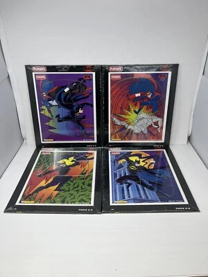 Juego de 4 rompecabezas bandeja marco película Batman Robin 1997 vintage ~ serie animada ~ nuevo Foto 1 de 4