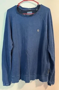 Scotch & Soda Mens Size XL Destroyed Sweatshirt Top Long Sleeve True Indigo Blue - Picture 1 of 24