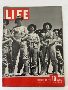 Life Magazine February 24, 1941, ANZAC, Balkans, Ingrid Bergman, Destroyers - Picture 1 of 3