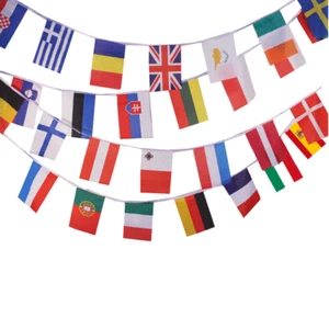 28 flag European Nations Bunting EU Countries Flags Fabric Eurovision - Picture 1 of 2