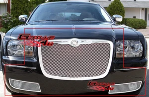 Fits 2005-2010 Chrysler Stainless Steel Chrome Mesh Grille Grill Insert Combo - Picture 1 of 2