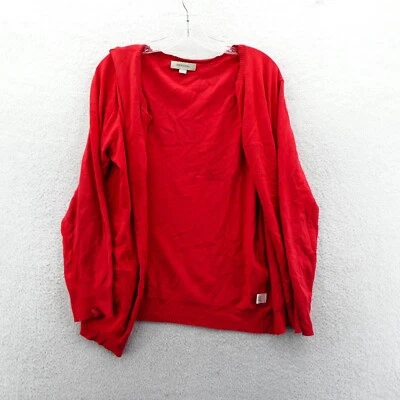 Merona Sweater XXL Womens Red Open Front Cardigan Cape Knit 2XL Preppy Top - Image 1 of 4