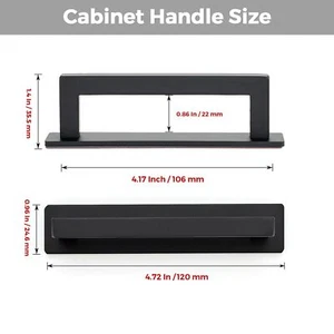4 Pack Adhesive Cabinet Handles - Stick on Handles 4.72" Length Black Cabinet... - Picture 1 of 5