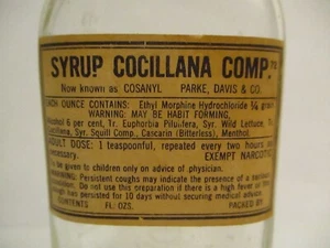 Vintage EMPTY Pharmacy Bottle Morphine Syrup Parke Davis Parke Davis Detroit - Picture 1 of 6