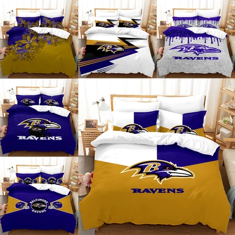 Baltimore Ravens 3Pcs Bedding Set Duvet/Comforter Cover with Pillowcases Gift Cover