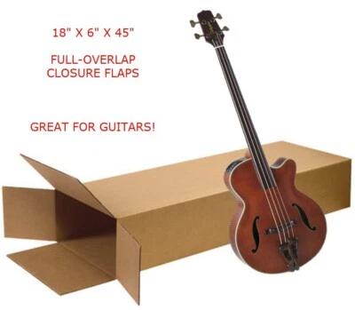 LARGE 18X6X45" Electric Guitar Keyboard Shipping Packing Moving Side Loading Box - Image 1 of 2