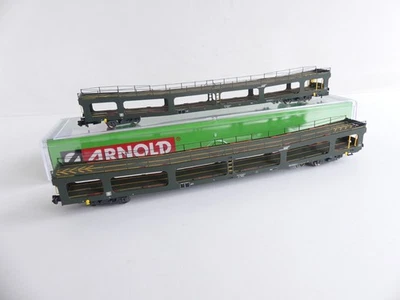 HN4412 ARNOLD N 1:160 / 2 WAGONS SNCF DD DEV 66 PORTE VOITURES LIVREE VERT Ep IV