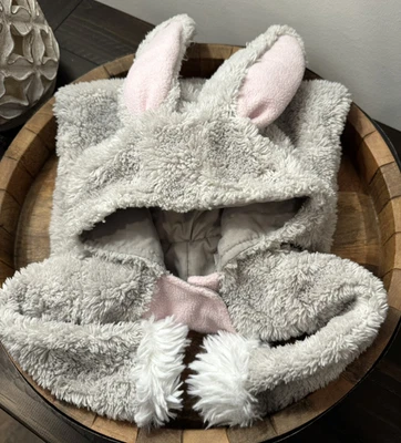 Pottery Barn Kids Baby Bunny Costume Gray Pink 0-6 Months Halloween Excellent! - Image 1 of 4