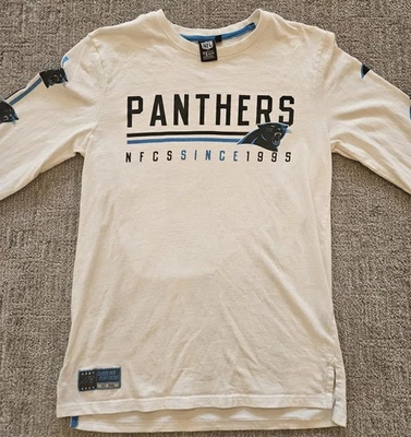 Camiseta Carolina Panthers Blanca Marca NFL L/S Gráfica Talla Pequeña NFCS 1995 Foto 1 de 4