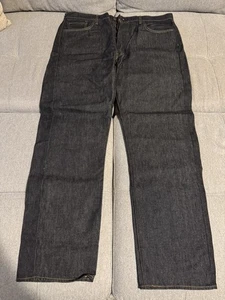 Levis 501 Mens Button Fly Jeans 40 X 34 Dark Wash Denim Blue Waterless - LNC - Picture 1 of 7