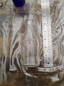 Antique Mini Royal Purple Crown Top Bottle Old Blown Glass Soda Pop Early 1900's - Picture 1 of 1