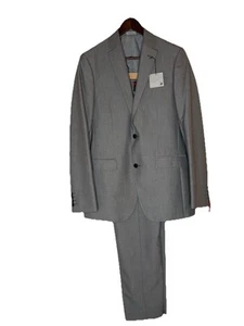 New w/ Tags JF J Ferrar 2 Piece Suit Mens Gray Slim Fit Jacket 38 L Pants 29x32 - Picture 1 of 24