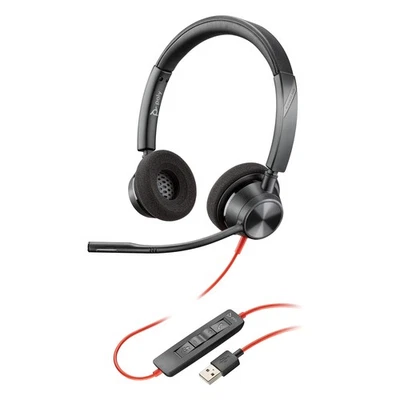 POLY 3320 Headset Wired Head-band Calls/Music USB Type-A Black - Immagine 1 di 4