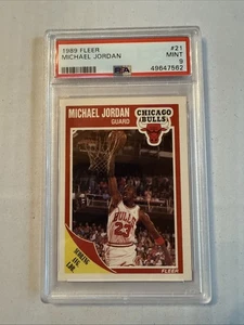1989 Fleer Basketball Card - #21 Michael Jordan, PSA 9 MINT Bulls Champion - Bild 1 von 2