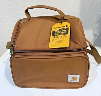 Carhartt 12 может два отделения изолированный коричневый обед охладитель сумка - новый - Изображение 1 из 4