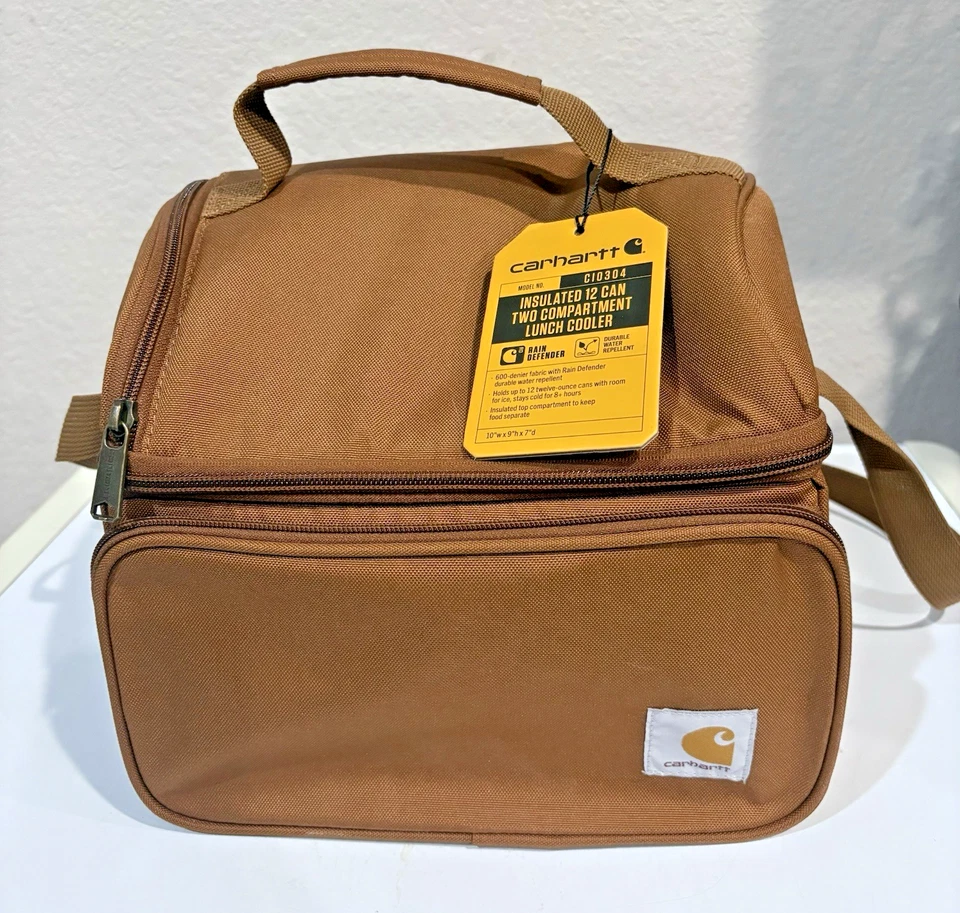 Carhartt 35810002 Deluxe Dual Compartment Insulated Lunch Cooler Bag 2day Ship