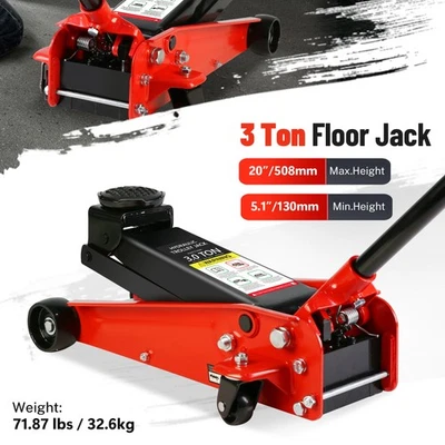 3 Ton Hydraulic Floor Jack with Single Quick Lift Piston Pump,Red - Image 1 of 4