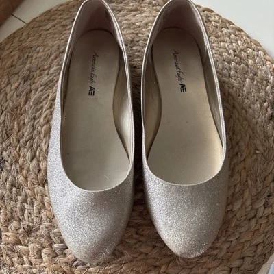 Zapatos planos para mujer American Eagle Outfitters talla 7 dorado brillante Foto 1 de 4