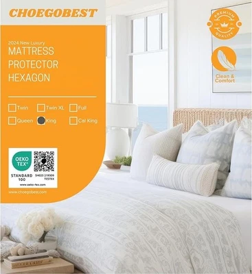 Protector de colchón Choegobest bambú jaquard tamaño king Foto 1 de 4