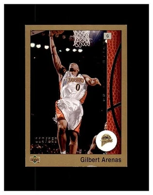 2002-03 UD Authentics Gilbert Arenas RARE Gold Parallel Card 19/250 #25 Warriors - Image 1 of 2