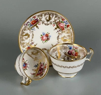 Superb Swansea c1815-17 London Decorated Trio Antique Welsh Porcelain - Image 1 of 4