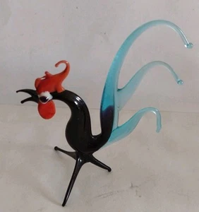 Estatuilla de gallo vintage de vidrio artístico de 3" soplada a mano de Murano? - Imagen 1 de 5