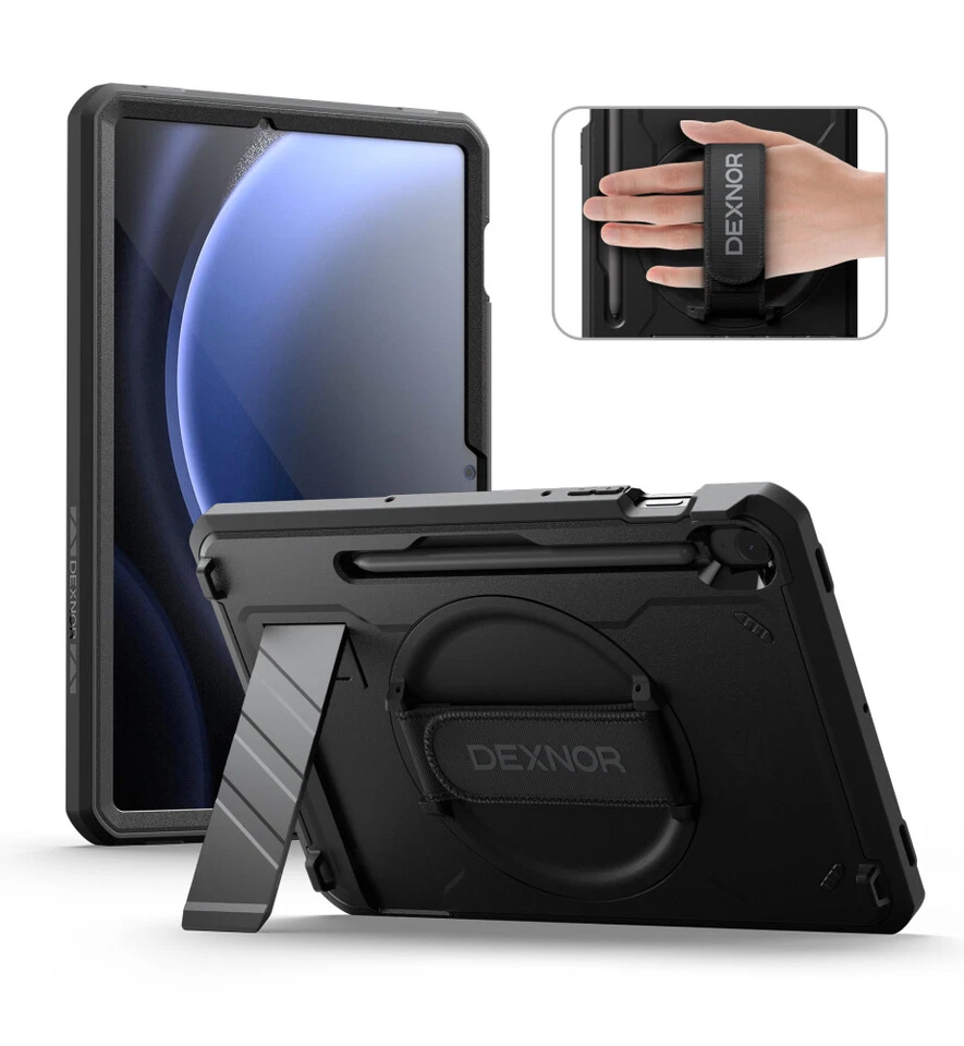 Dexnor for Samsung Galaxy Tab S9 FE/S9 Case Heavy Duty Rugged Cover Kickstand - Image 1 of 4