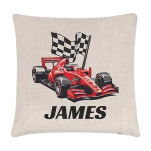 Personalisierter Kissenbezug Rennwagen rot Kissen Papa Vatertag Opa Kinder - Bild 1 von 1