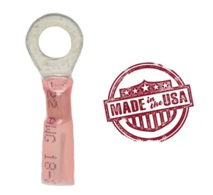 MVP 25 Red 18-22 AWG Ring Terminals 1/4" - Made in the USA w/ 3M Heat Shrink - Picture 1 of 1