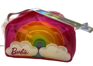 Barbie Make-Up Bag Rainbow Clear Bag Holographic Mattel Festival Concert Travel - Picture 1 of 12