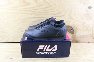 Fila Sneakers Womens 8 Wide Black Leather Memory Viable SR Athletic New - Picture 1 of 7