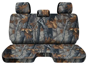 Fundas de asiento de banco de camión gris camuflaje árbol se adapta 05-15 Toyota Tacoma Fr banco con 3 horas - Imagen 1 de 6