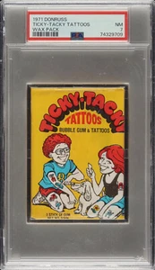 1971 Donruss Ticky-Tacky Tatoos Wax Pack PSA 7 NM - Picture 1 of 2