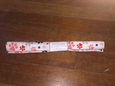 1 Fat Quarter Bundle Polycotton Puppy Love Paws Fabric Patchwork Quilt Sewing - Image 1 of 2