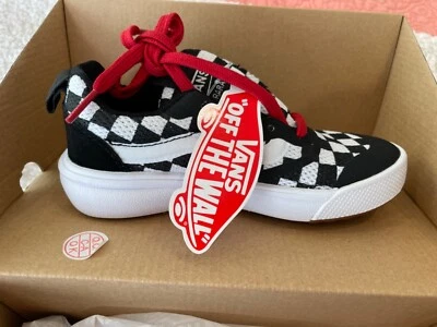 NEW Vans Ultrarange Rapidweld Shoes checkerboard kids 10.5 black white red HTF - Image 1 of 3