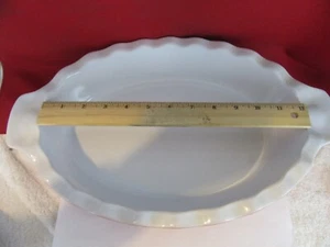 EMILE HENRY Red Oval Scalloped Ceramic Baking Dish 15 x 9-1/2 x 2-1/2 01.75 0408 - Picture 1 of 7