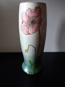 Vase Art-Nouveau Fives-Lille décor fleur de pavot - Picture 1 of 6